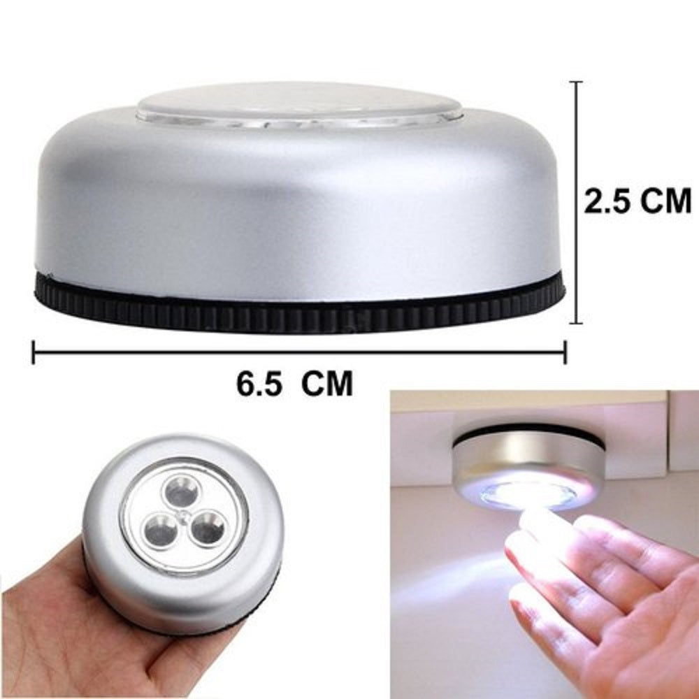 PACK OF 3 ] Mini Wireless 3 LED Light Push