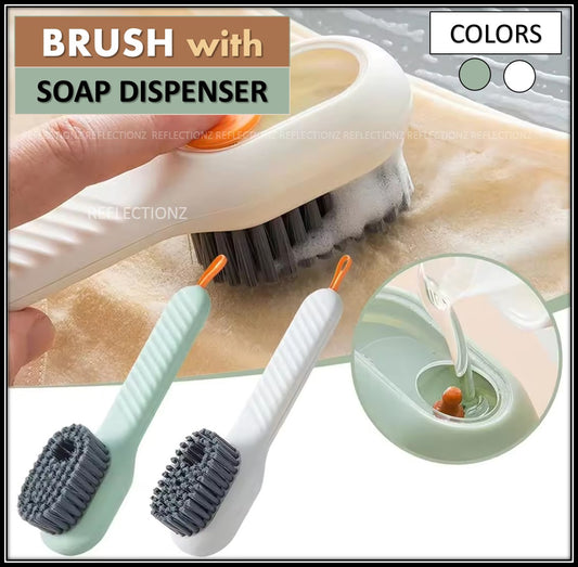 Long-Handled Cleaning Brush with Soap